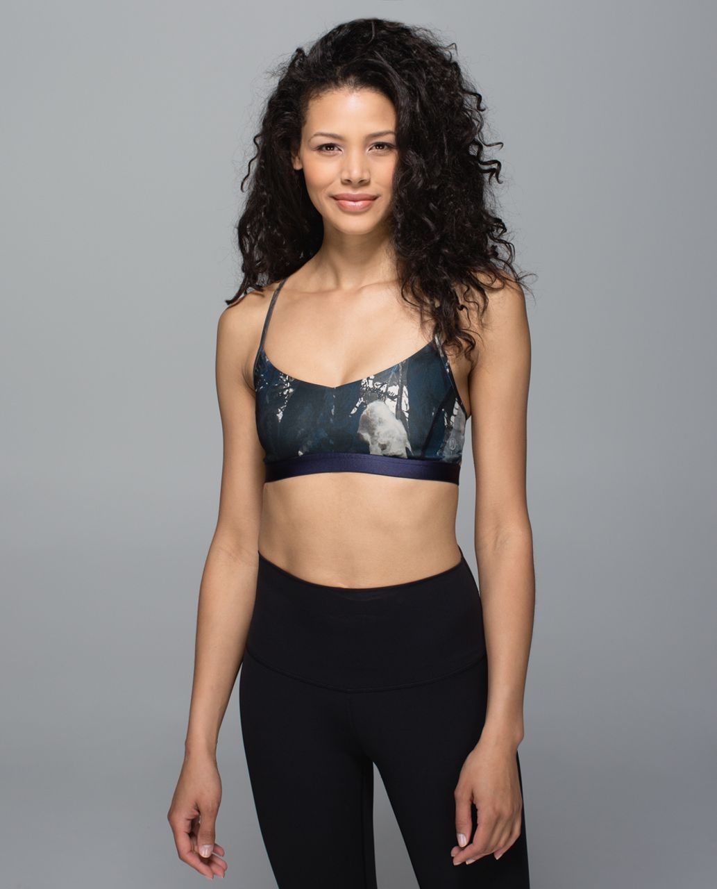 Lululemon Shala Bra - Painted Feathers Cashew Multi / Naval Blue / Peach Fuzz