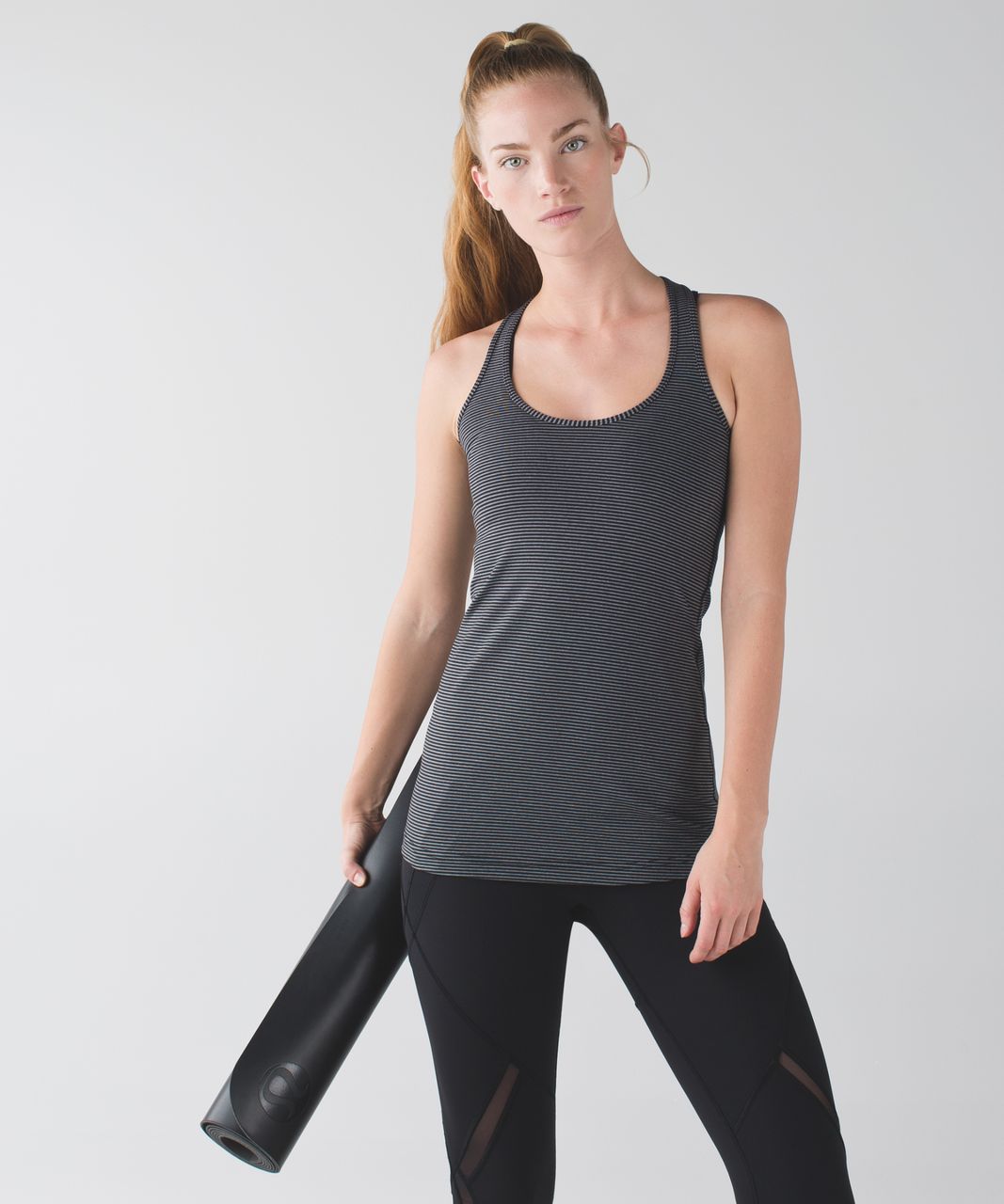 Lululemon Cool Racerback - Mini Pop Stripe Black Heathered Slate