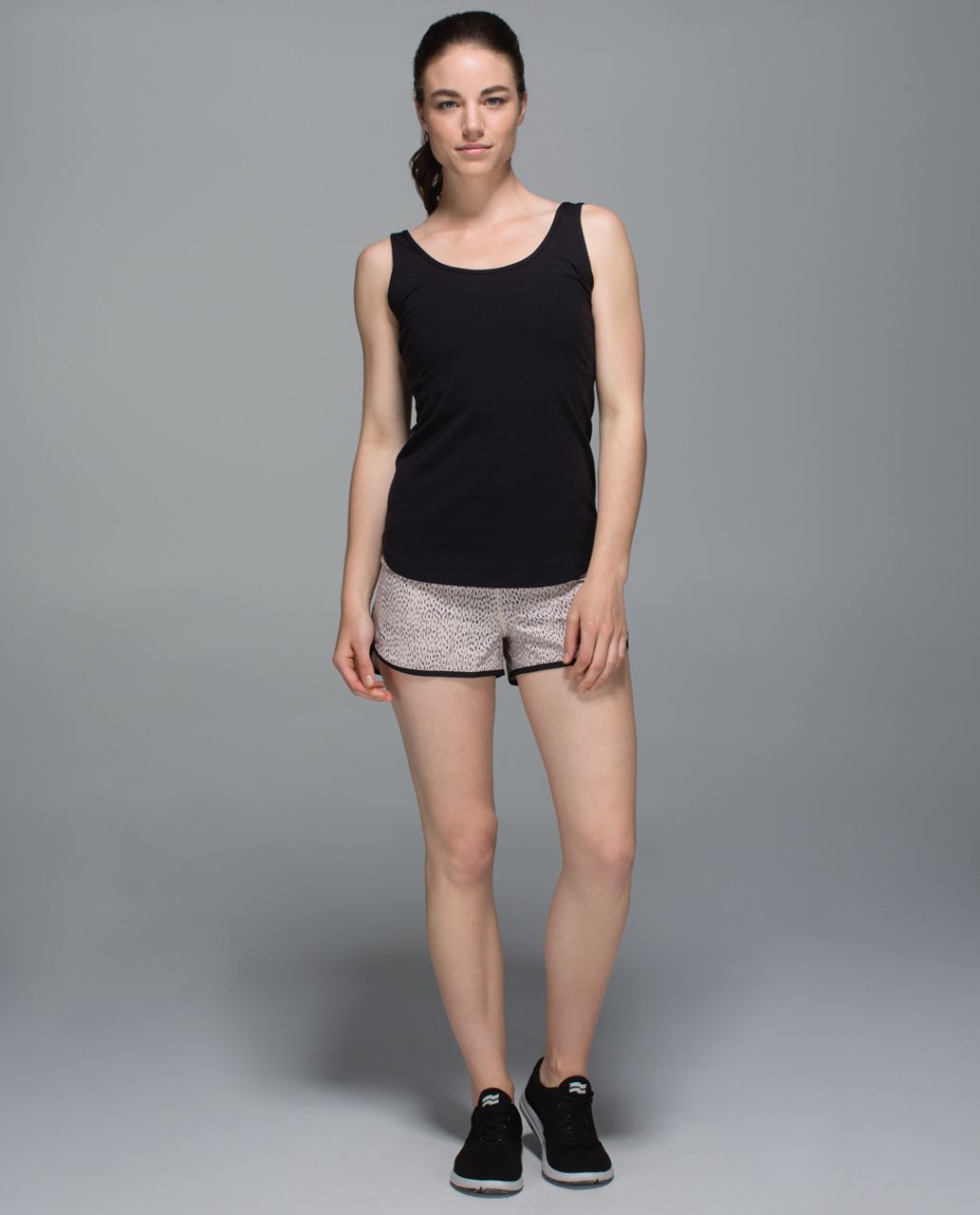 Lululemon Run:  Speed Short *4-way Stretch - Dottie Dash Grain Black / Black