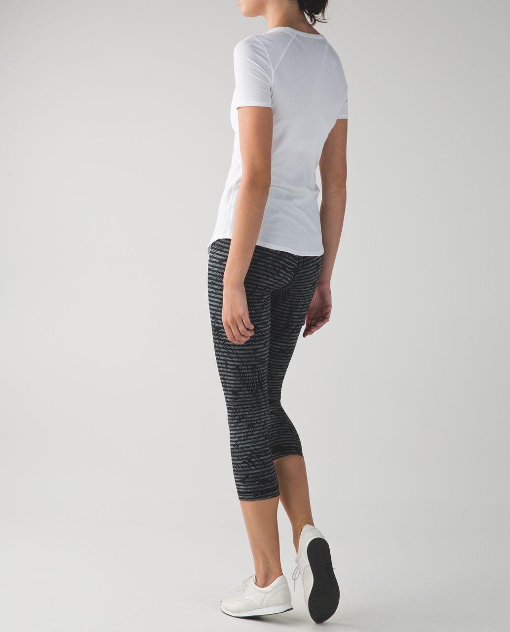 Lululemon Wunder Under Crop II *Full-On Luon (Roll Down) - Stripe Play Slate Black