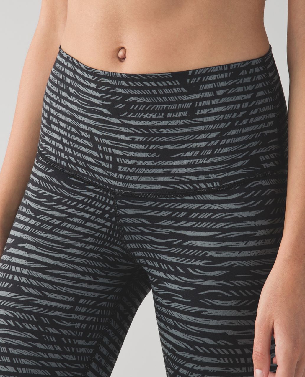 Lululemon Wunder Under Crop II *Full-On Luon (Roll Down) - Stripe Play Slate Black