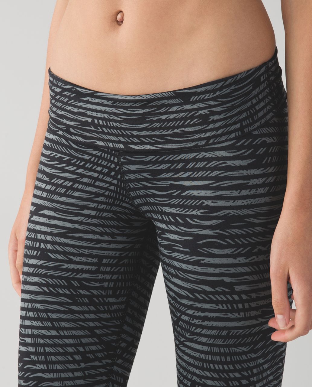 Lululemon Wunder Under Crop II *Full-On Luon (Roll Down) - Stripe Play Slate Black