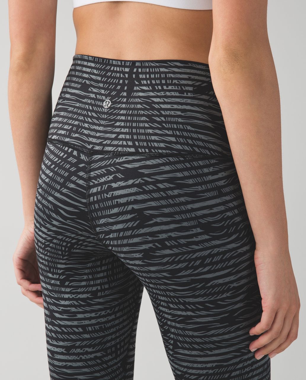 Lululemon Wunder Under Crop II *Full-On Luon (Roll Down) - Stripe Play Slate Black