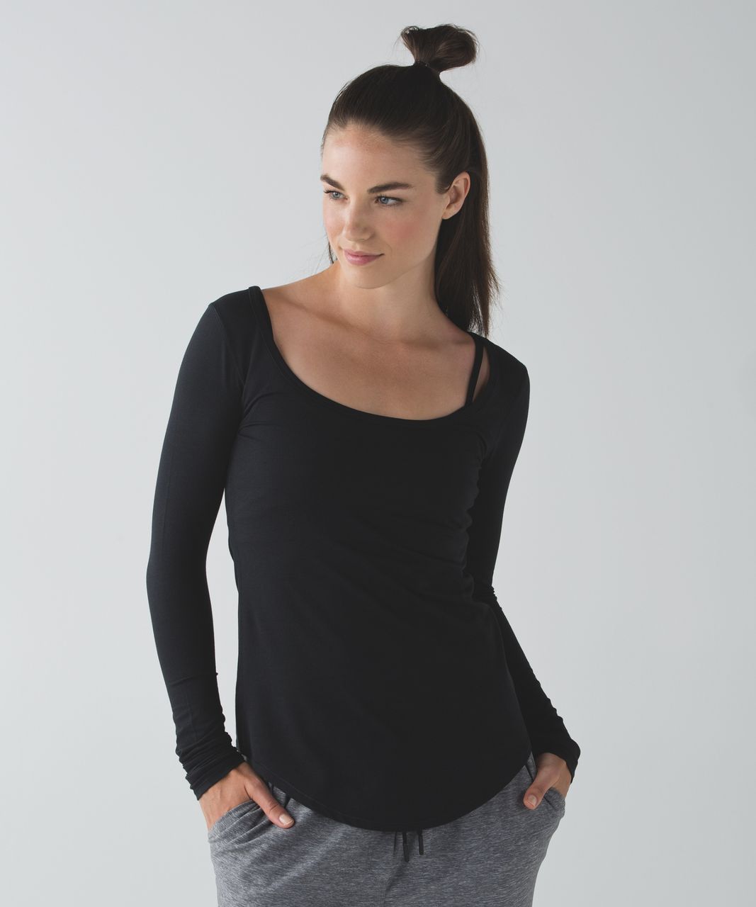 Lululemon Inner Essence Long Sleeve Tee - Black - lulu fanatics