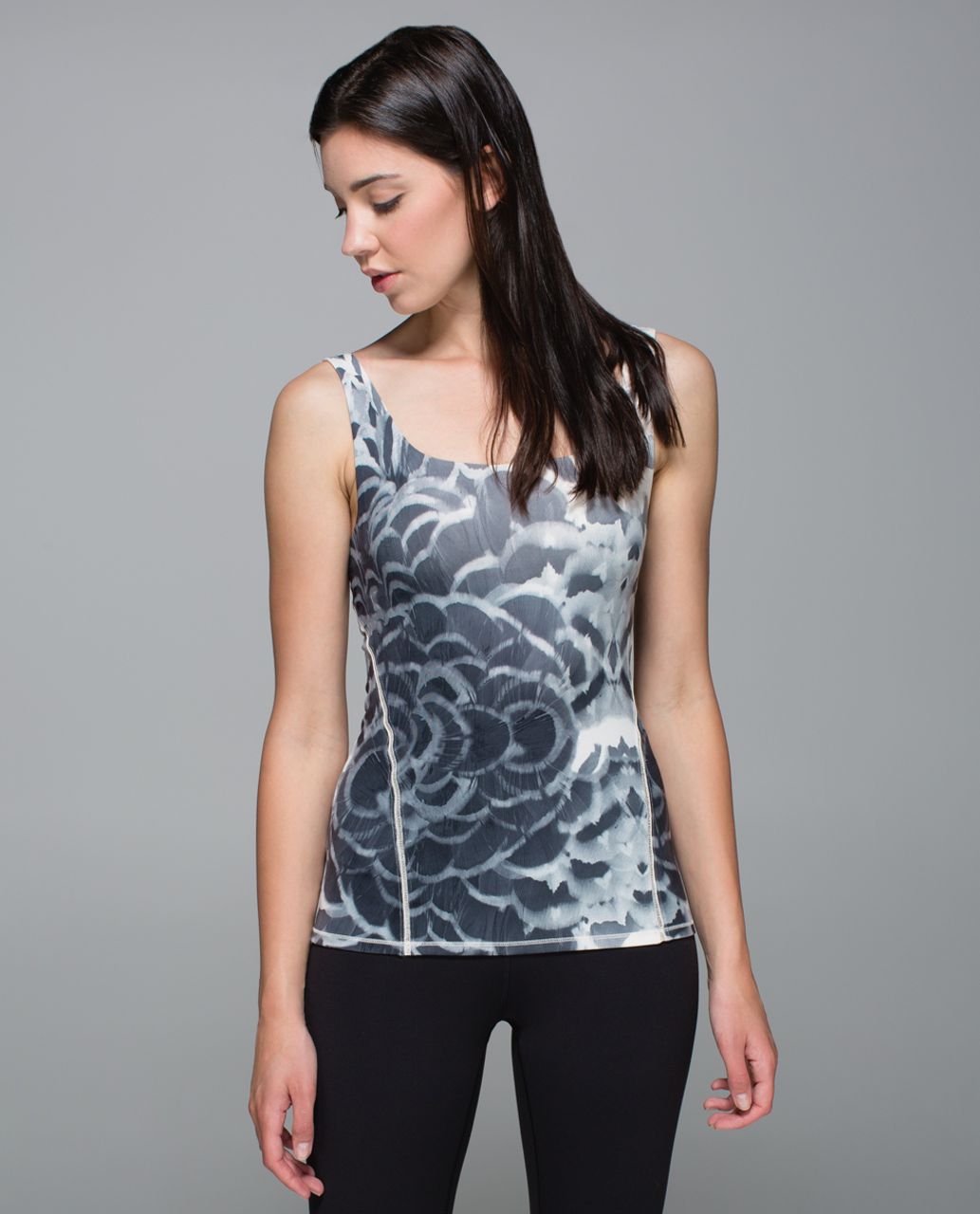 Lululemon Amala Tank - Pretty Plume Angel Wing Black