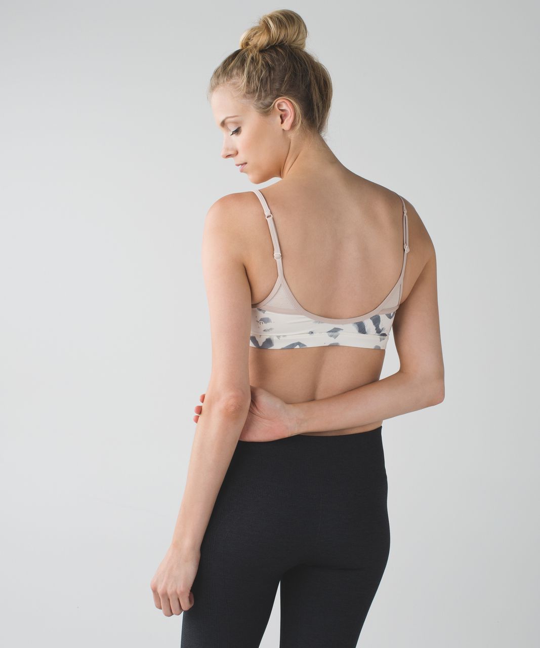 Lululemon Dance To Yoga Bra - Pretty Plume Angel Wing Black / Grain / Angel Wing