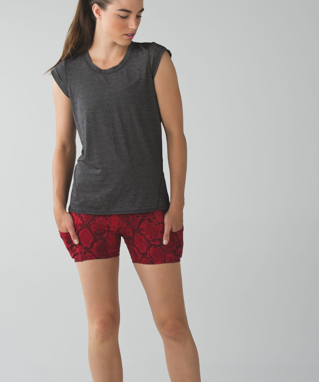 Lululemon What The Sport Short - Mini Ziggy Snake Red Tide Cranberry