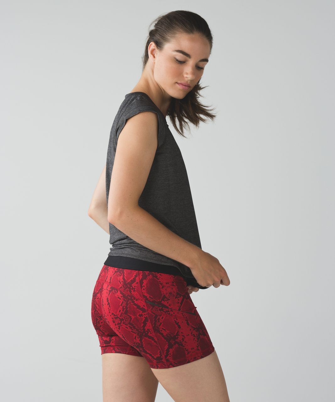 Lululemon What The Sport Short - Mini Ziggy Snake Red Tide Cranberry