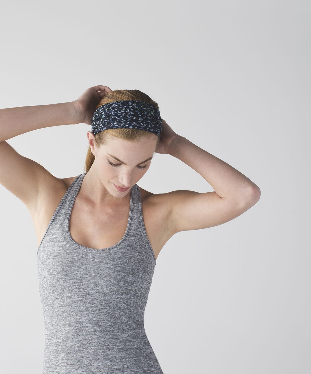 Lululemon Fringe Fighter Headband - Digi Pixie Caspian Blue Black / Heathered Black