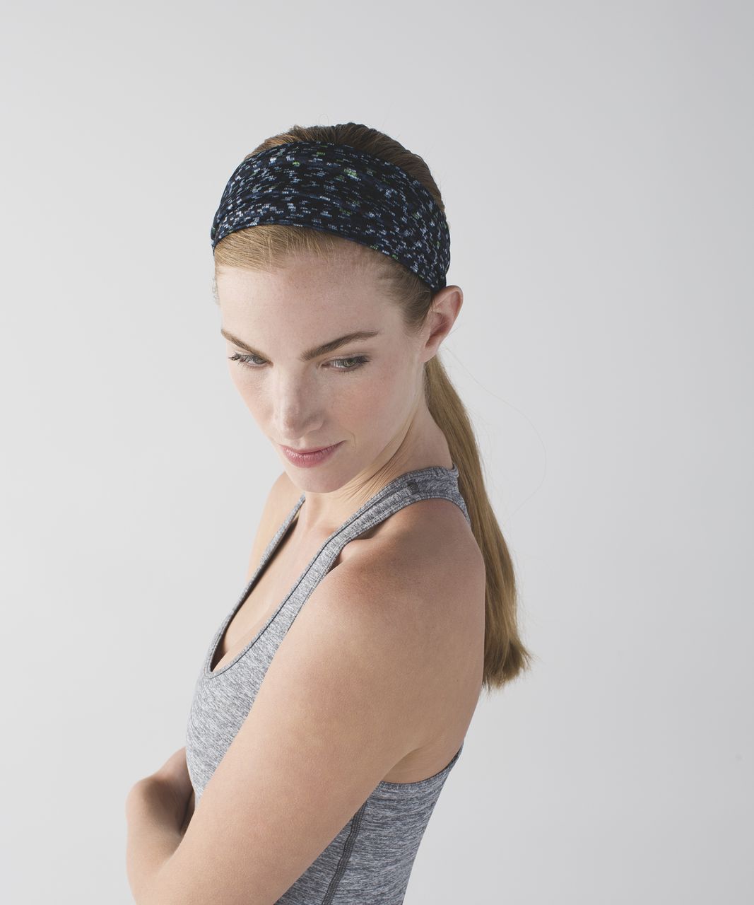 Lululemon Fringe Fighter Headband - Digi Pixie Caspian Blue Black / Heathered Black