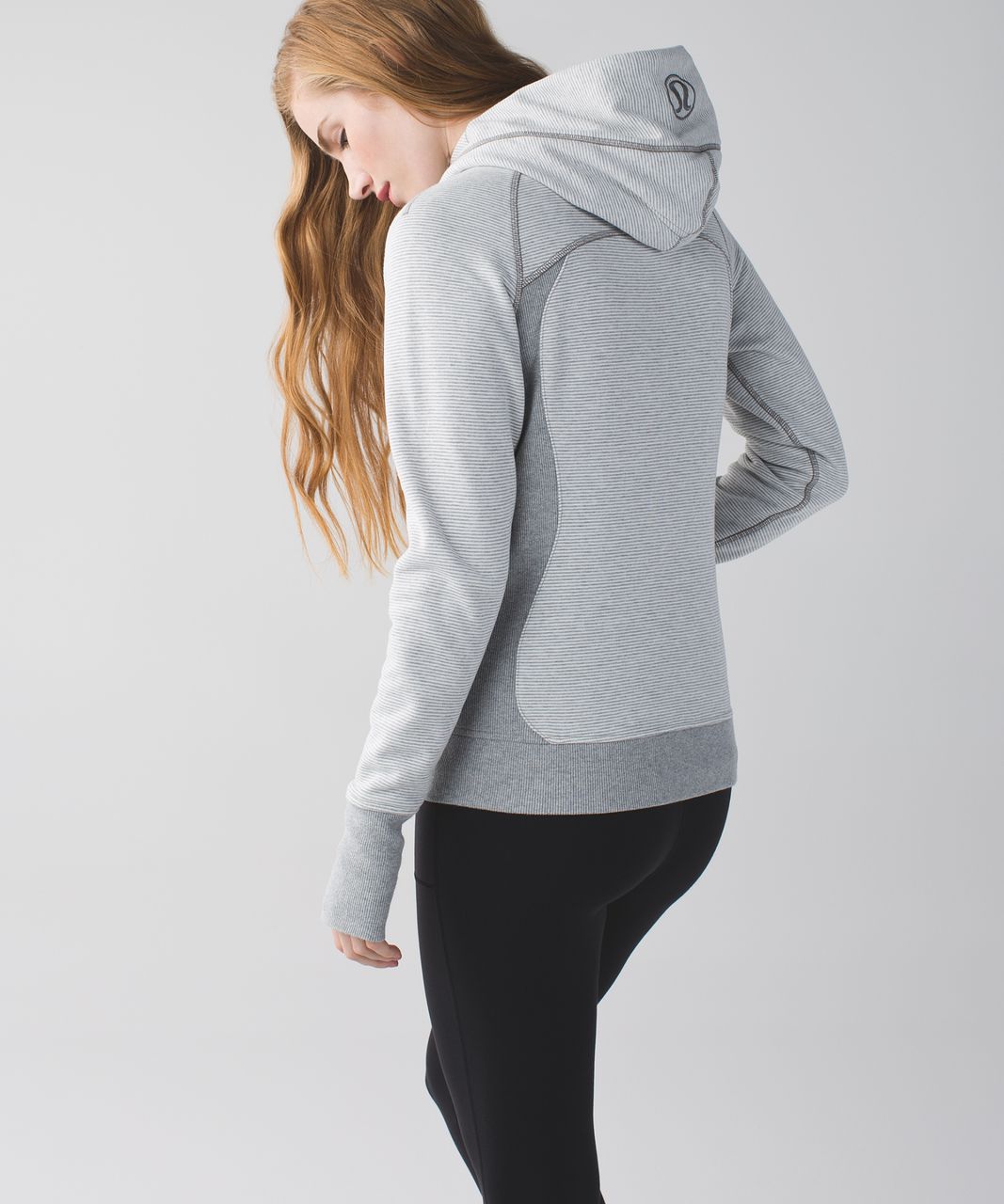 Lululemon Scuba Hoodie III (First Release) - Wee Stripe White Heathered Medium Grey / Heathered Medium Grey