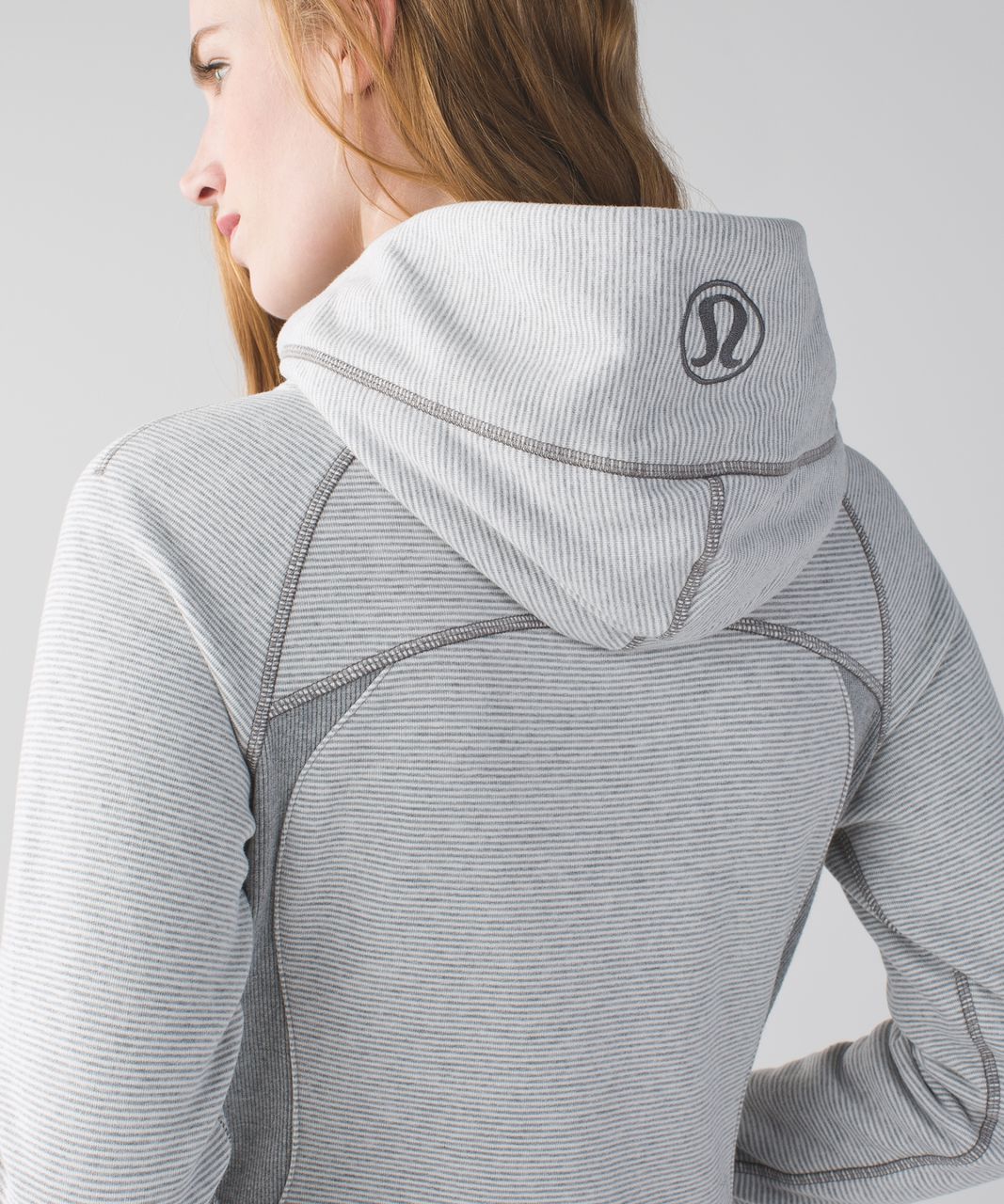 Lululemon Scuba Hoodie III (First Release) - Wee Stripe White Heathered Medium Grey / Heathered Medium Grey