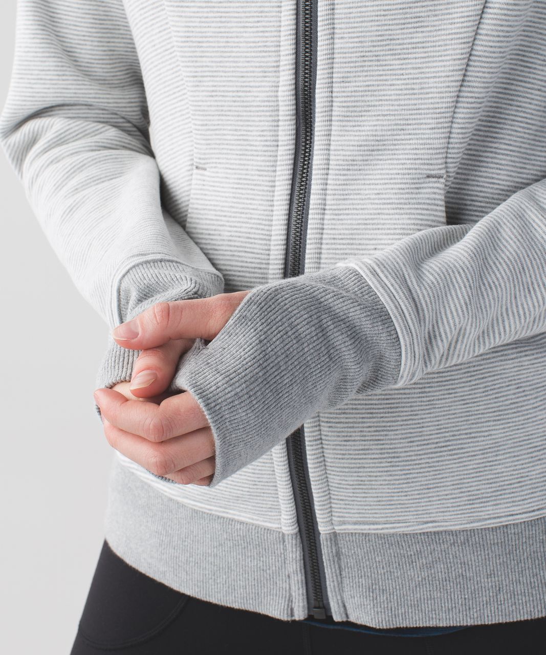 Lululemon Scuba Hoodie III (First Release) - Wee Stripe White Heathered Medium Grey / Heathered Medium Grey