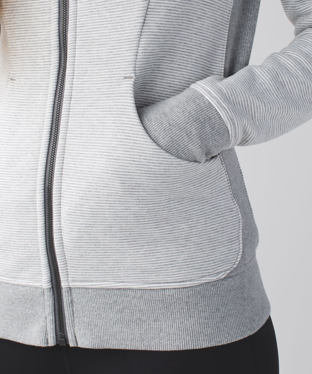 Lululemon Scuba Hoodie III (First Release) Stripe White Heathered Medium  Grey