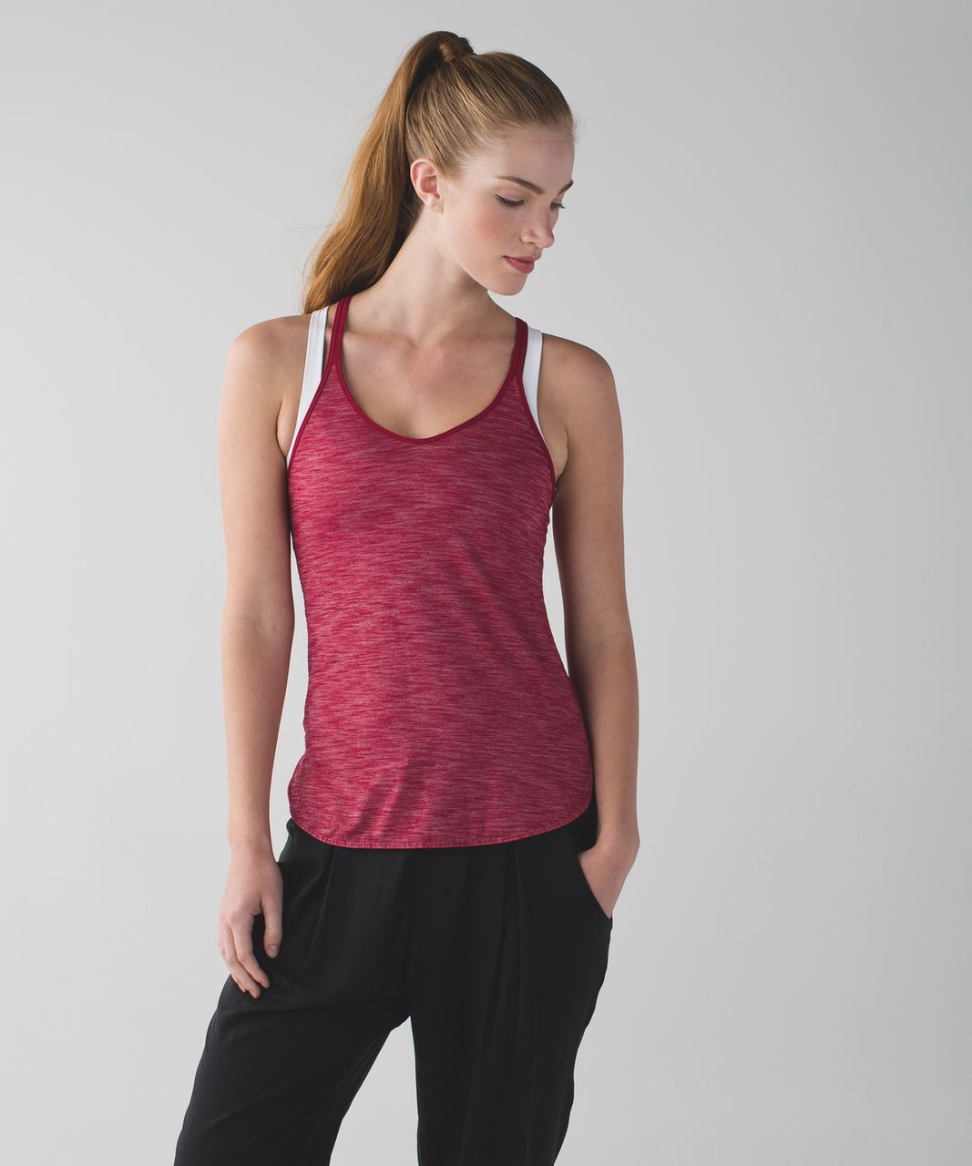 Lululemon What The Sport Singlet II - Heathered Cranberry