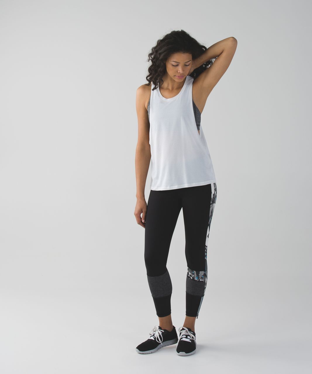 Lululemon Run The World 7/8 Tight - Black / Exploded So Fly Butterfly Angel Wing Black / Wee Stripe Black Heathered Black