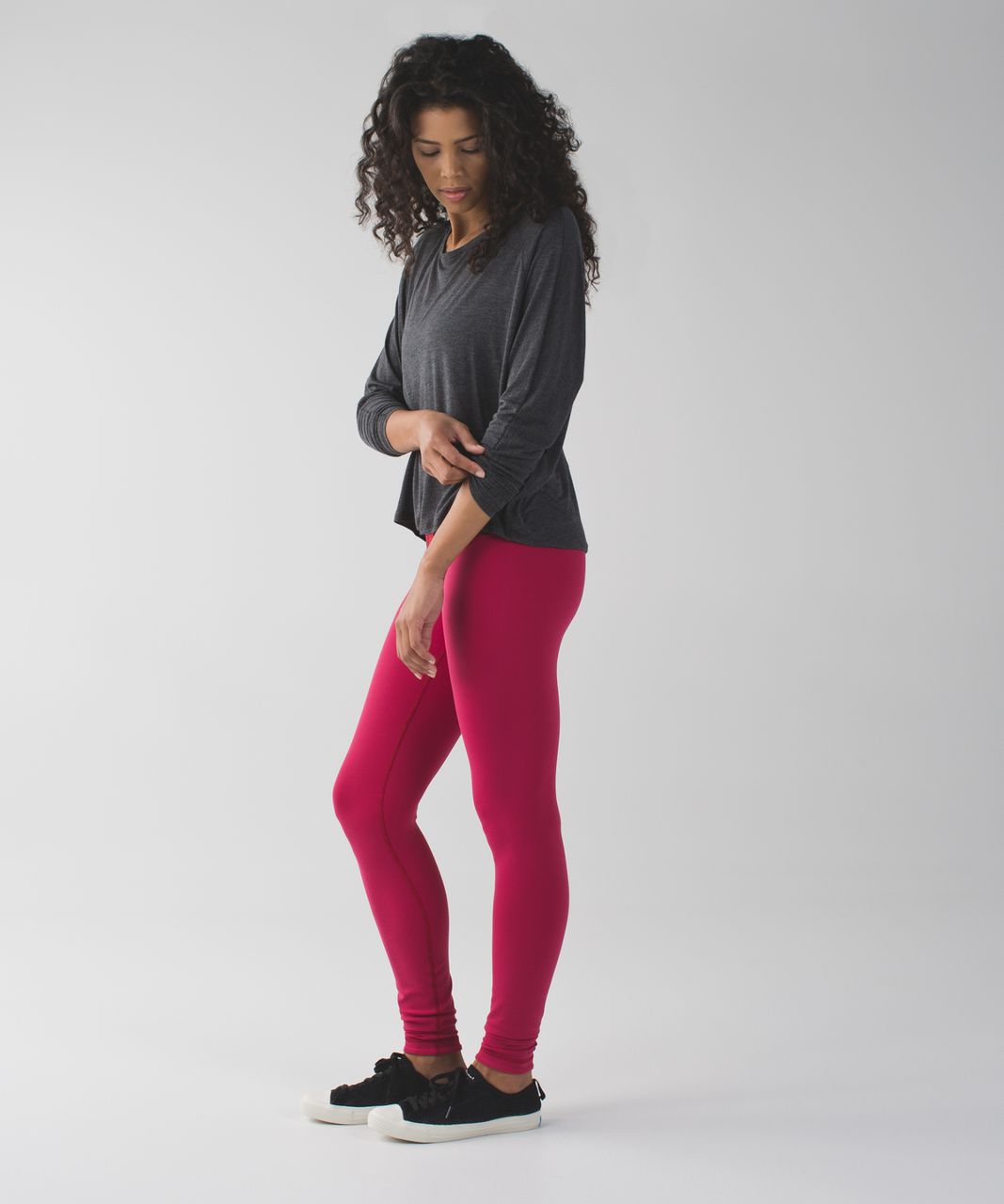 Lululemon Wunder Under Pant III (Reversible) - Cranberry / Alarming