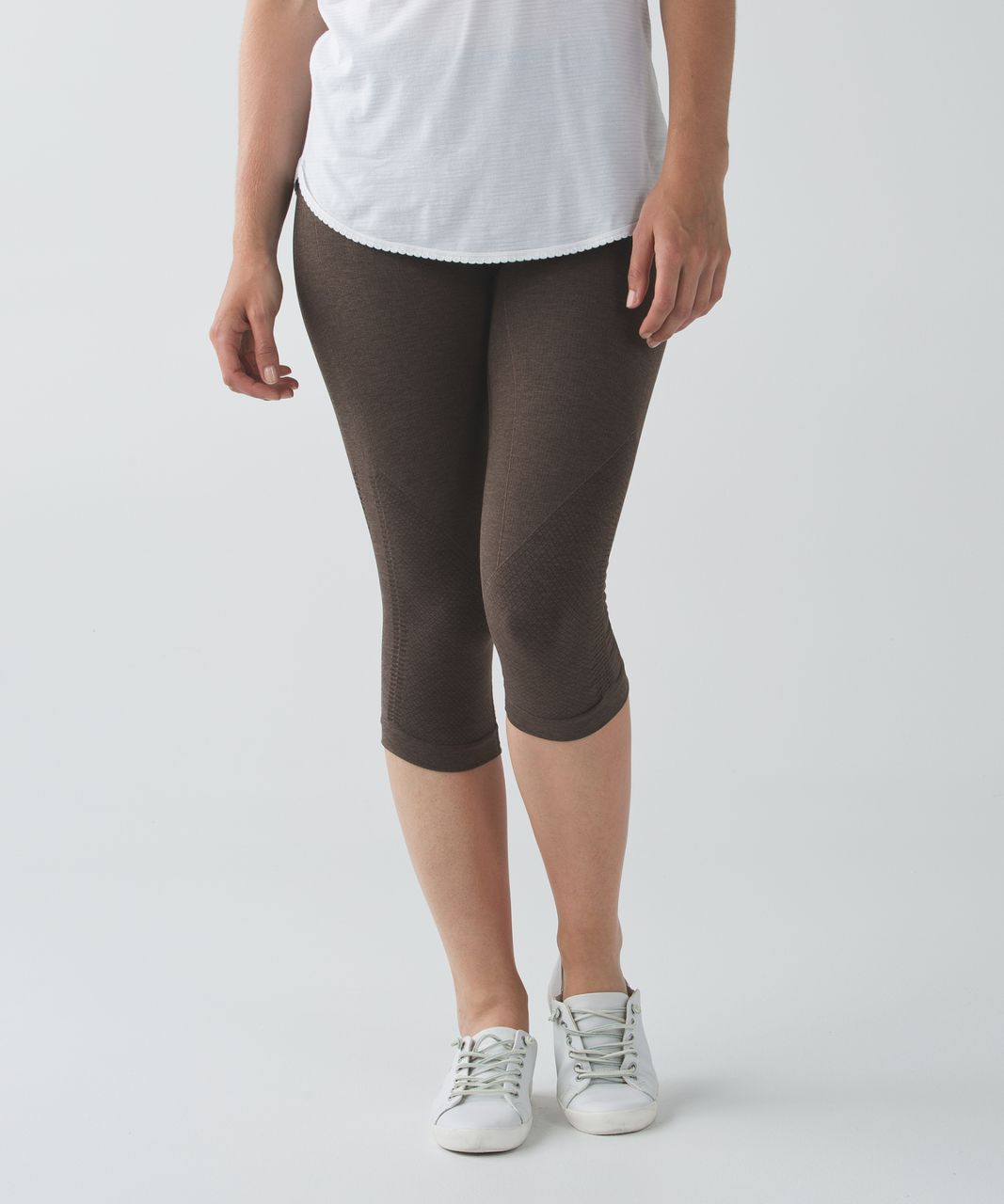 lululemon athletica, Pants & Jumpsuits, Lululemon In The Flow Crop Ii  Heathered Deep Coal Gray Leggings Seamless Pants 6