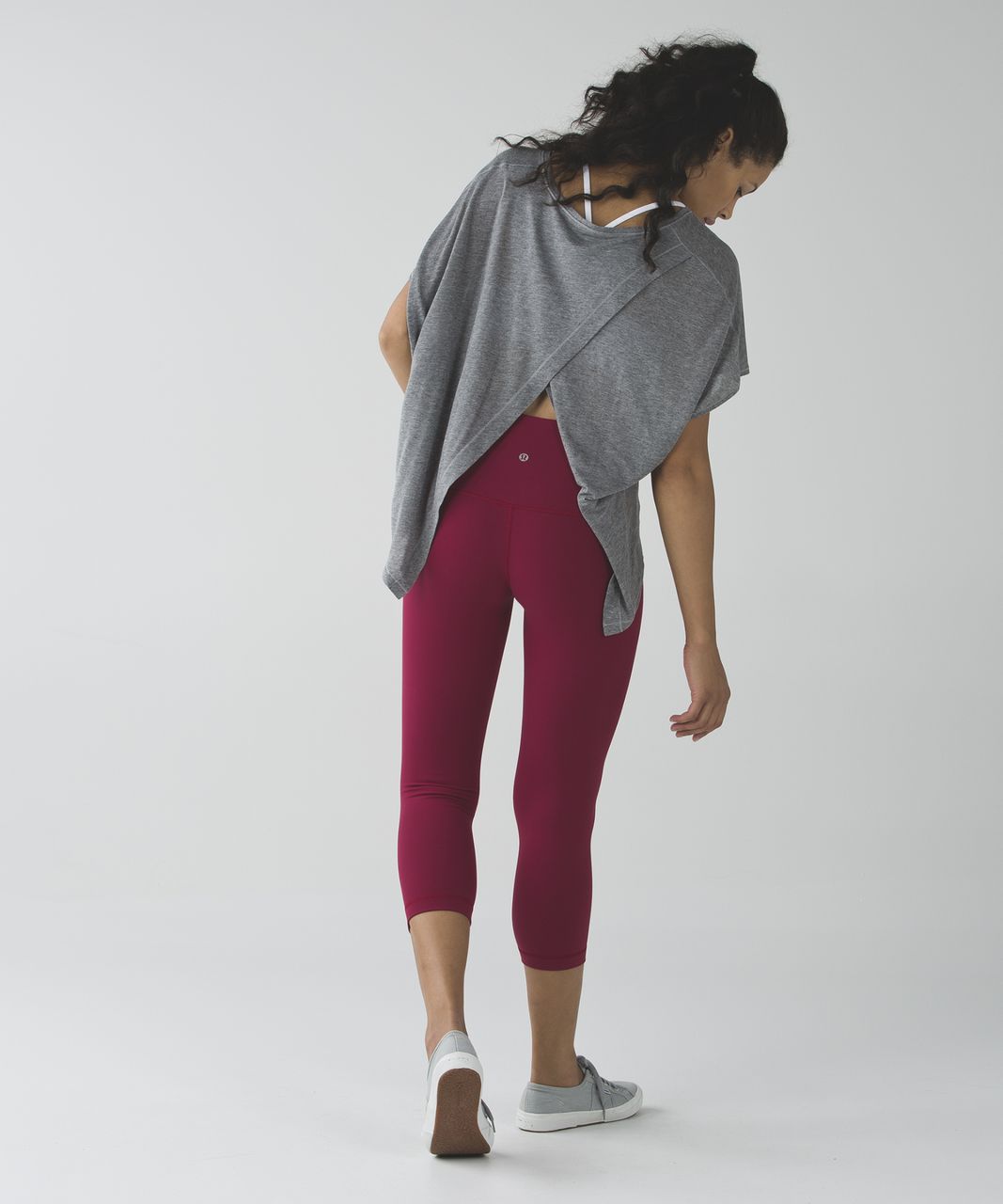 Lululemon Wunder Under Crop *Full-On Luon (Hi-Rise) - Cranberry