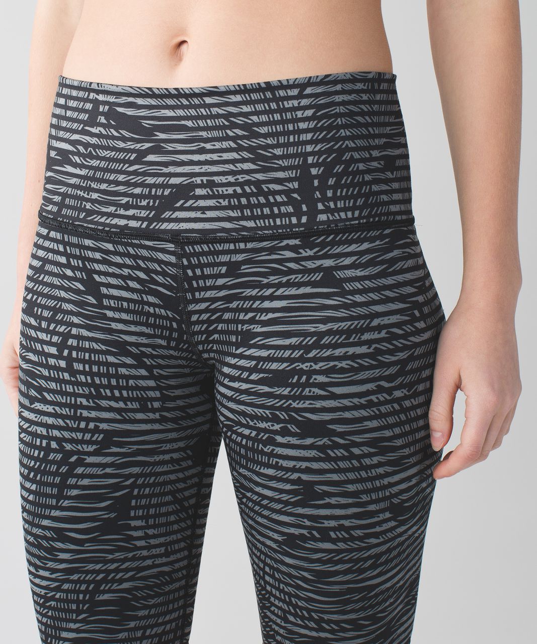 Lululemon Groove Short II (Roll Down - Tall) - Stripe Play Slate Black