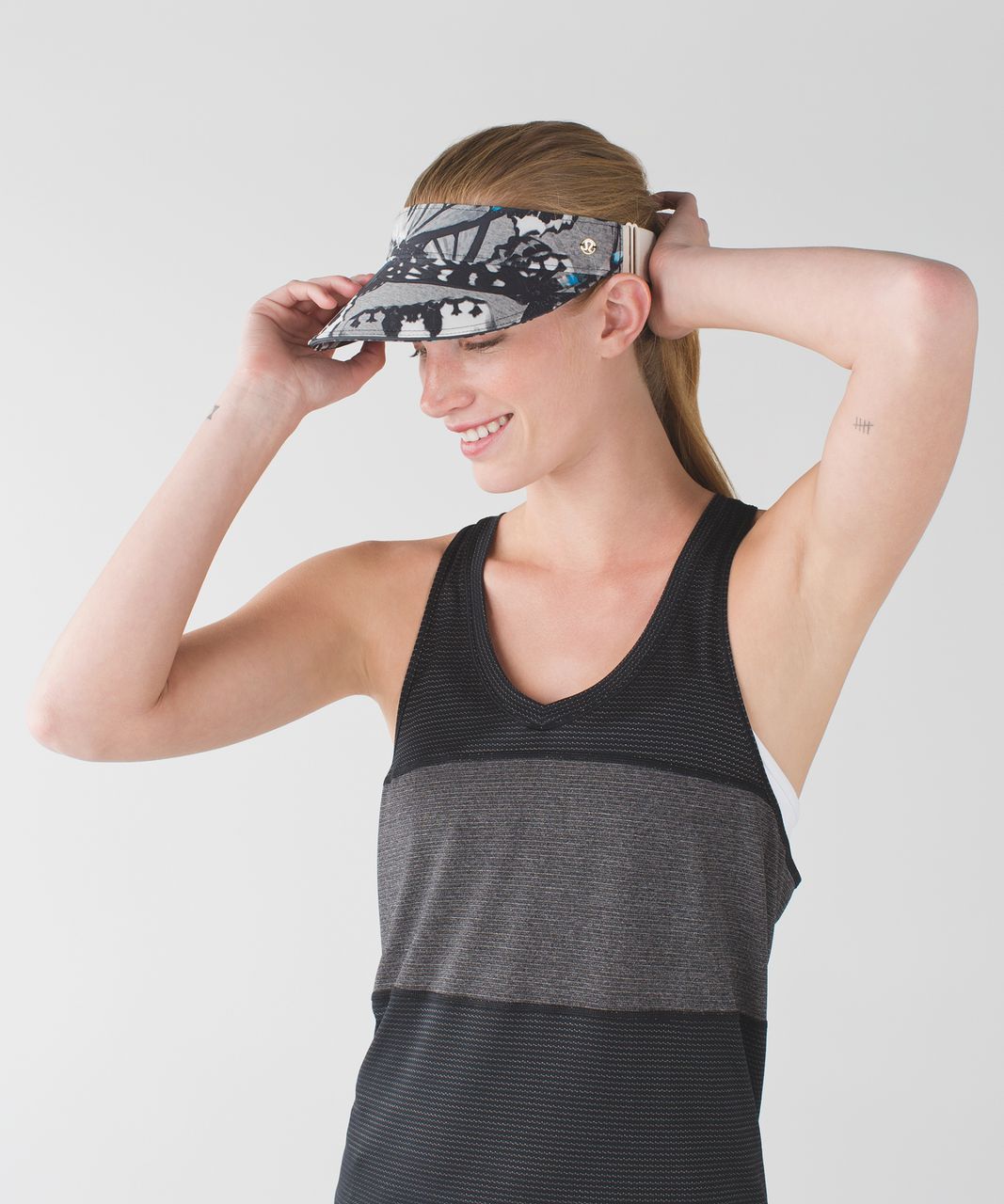 Lululemon Fast Paced Run Visor - Exploded So Fly Butterfly Angel Wing Black