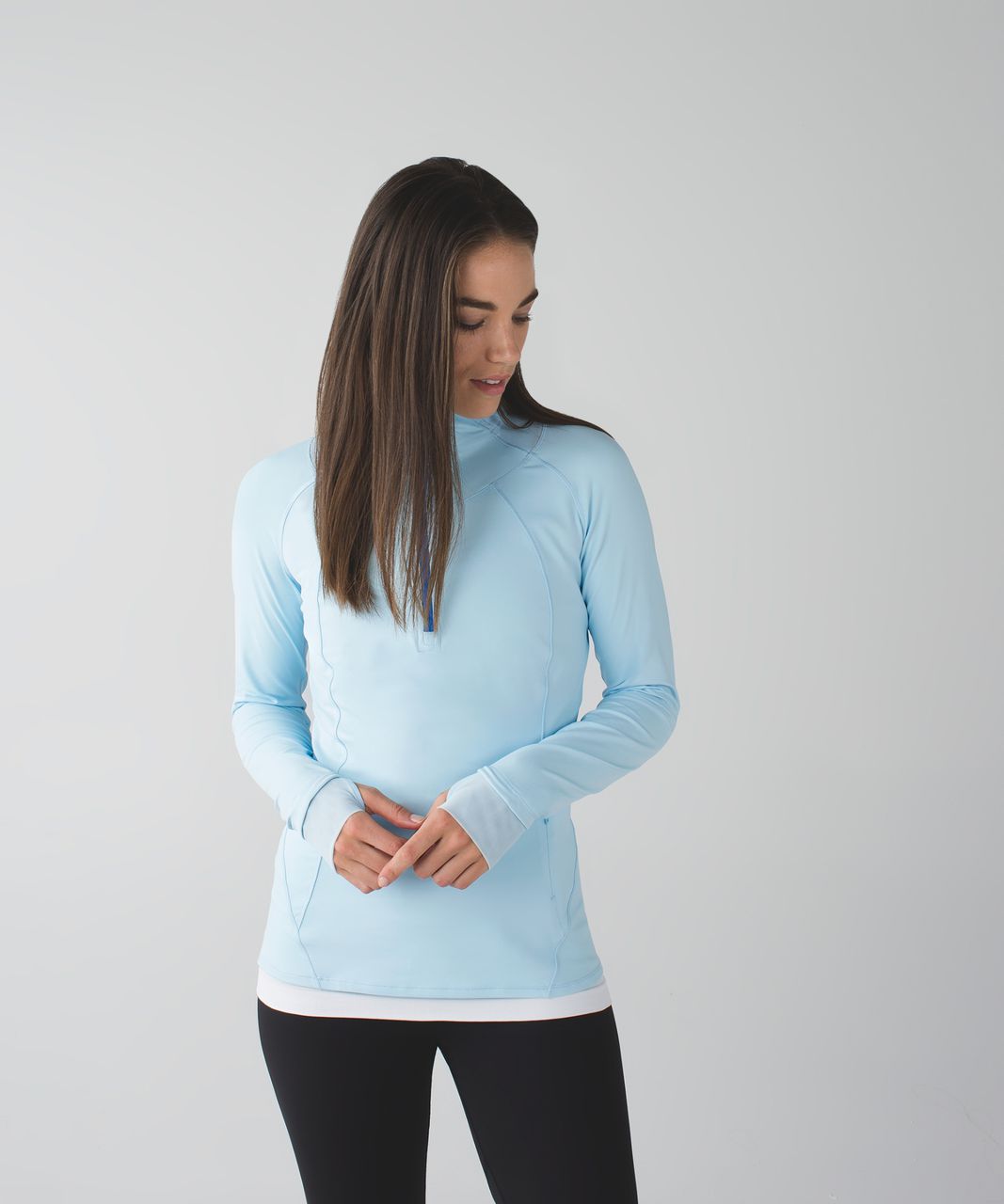 Lululemon Go The Distance 1/2 Zip - Caspian Blue