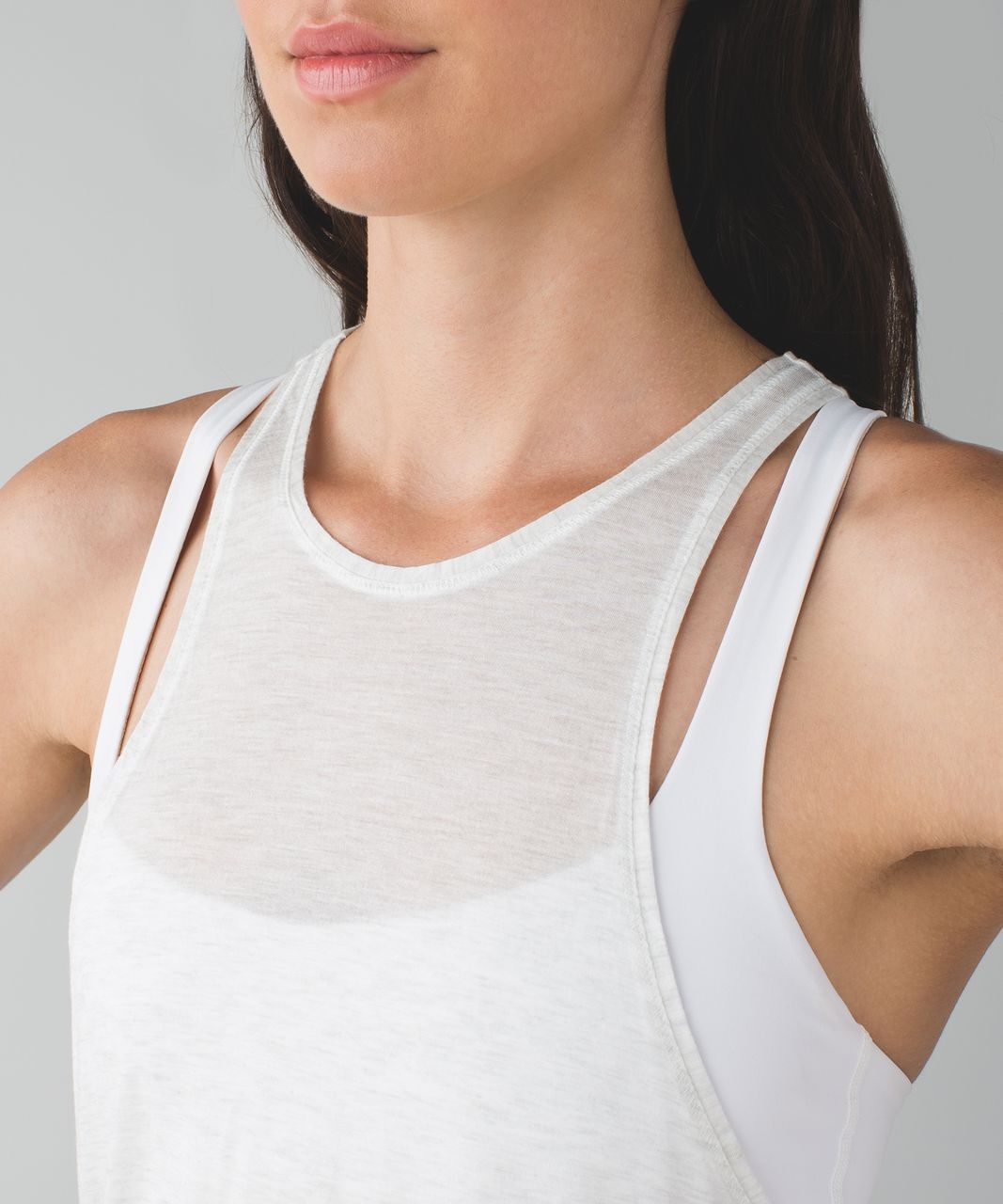 Lululemon Beyond Boundaries Tank - Heathered Mod White