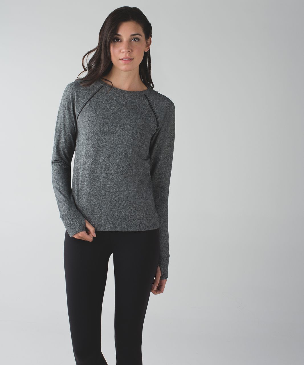 Lululemon Fleece & Thank You Pullover - Heathered Black / Black - lulu  fanatics