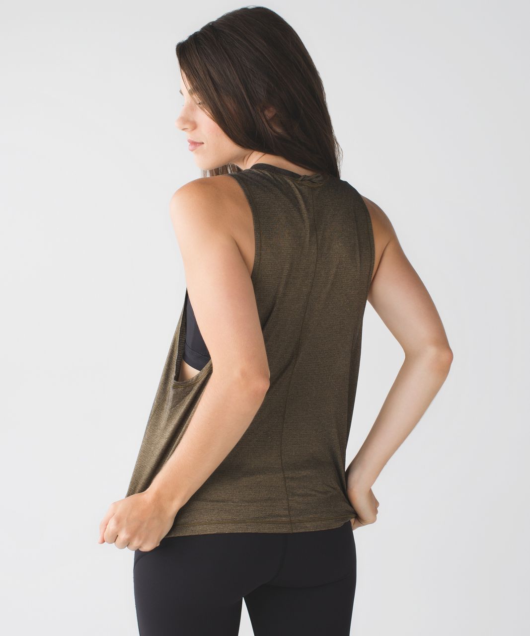 Lululemon Cardio Squad Tank - Heathered Black / Gold