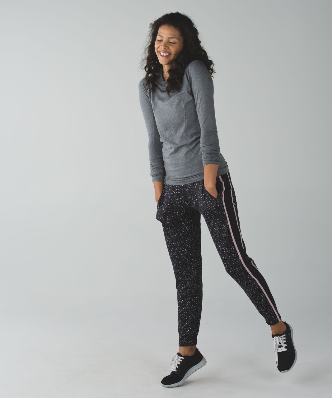 Lululemon Keep On Track Pant - Butterfly Texture Mink Berry Black / Mink Berry