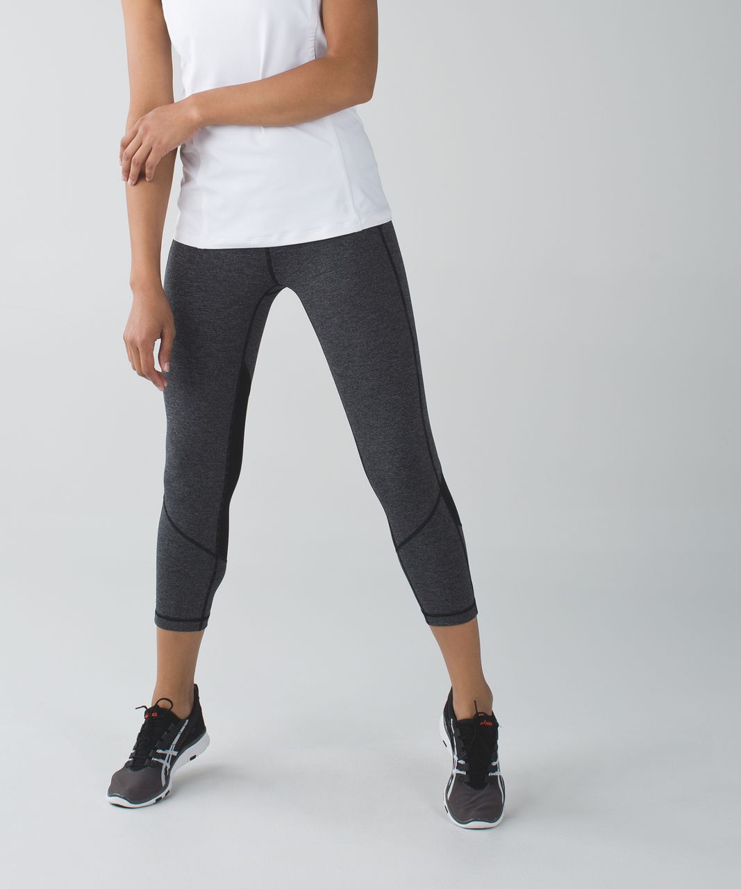 Lululemon Pace Rival Crop - Wee Stripe Black Heathered Black / Exploded So Fly Butterfly Angel Wing Black / Black