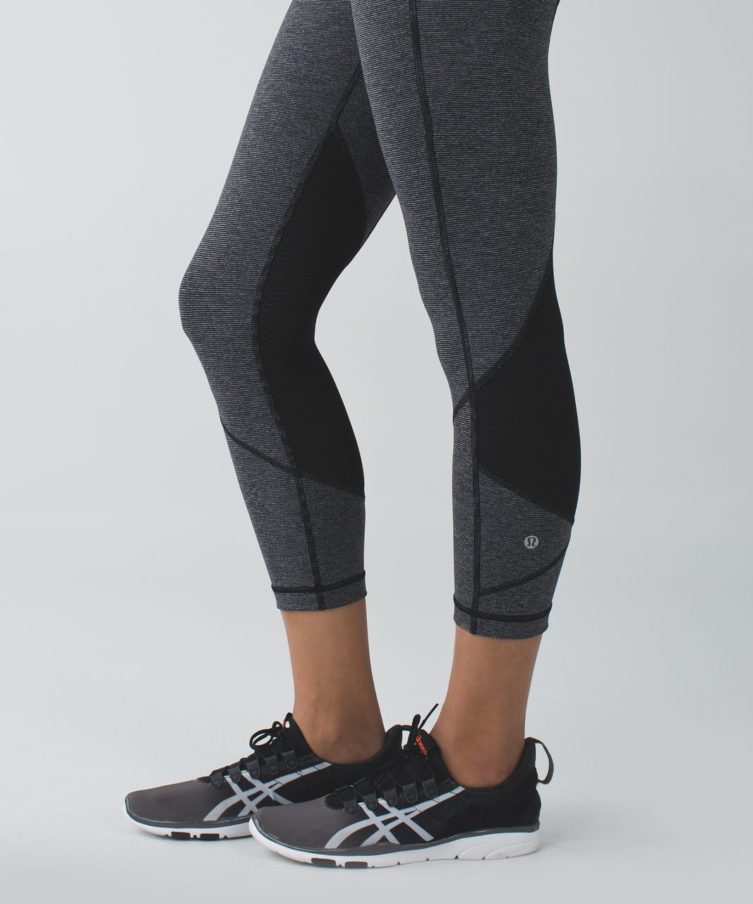 Lululemon Pace Rival Crop - Wee Stripe Black Heathered Black / Exploded So Fly Butterfly Angel Wing Black / Black