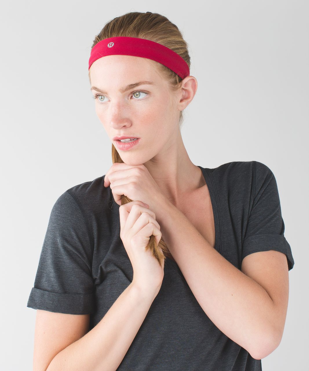 Lululemon Skinny Fly Away Tamer Headband - Cranberry