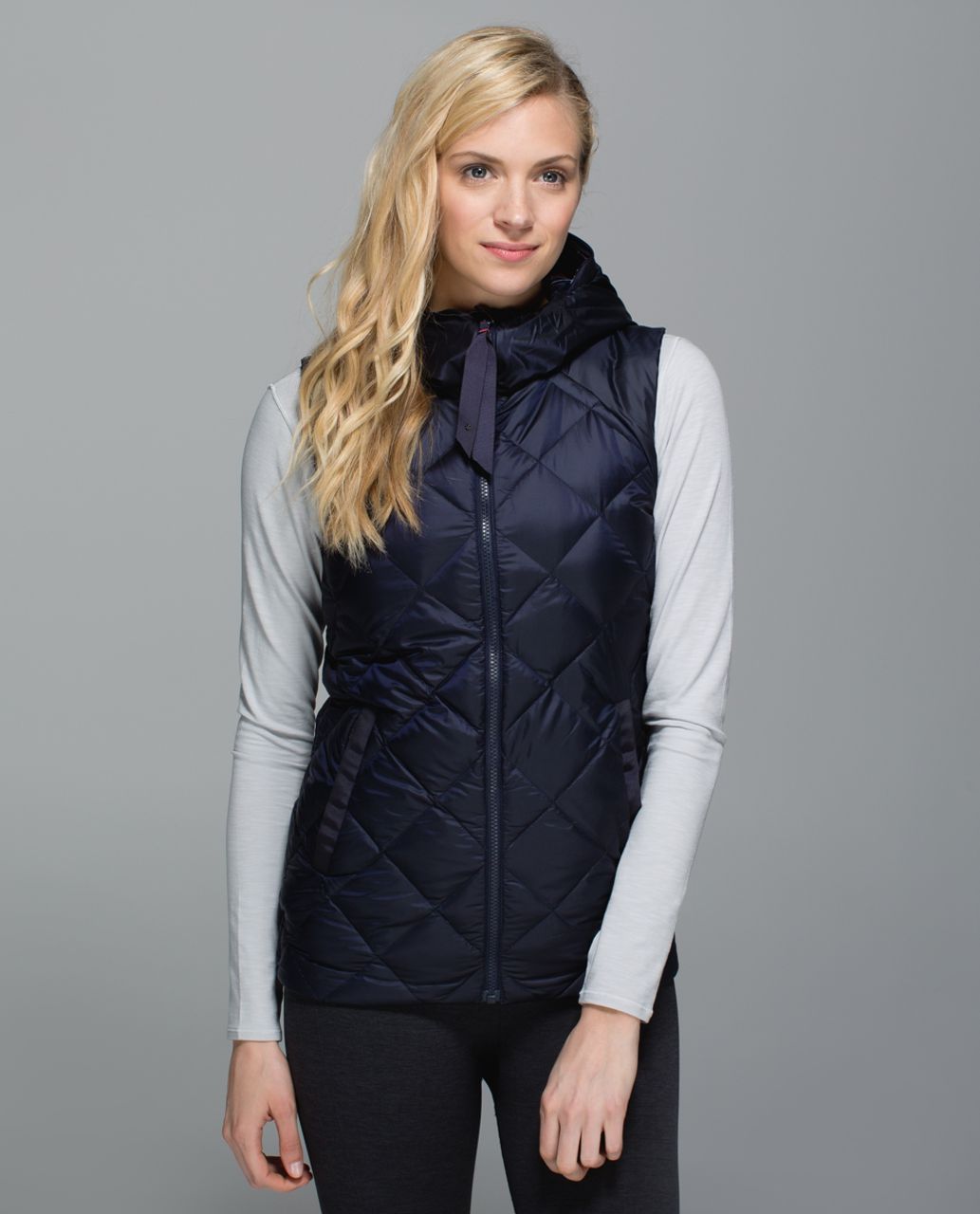 Lululemon The Fluffiest Vest - Naval Blue / Cypress Plaid Red Tide Deep  Navy - lulu fanatics