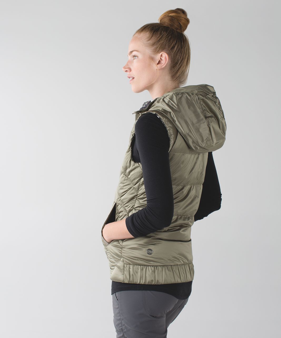 Lululemon The Fluffiest Vest - Soft Earth / So Fly Butterfly Alarming Red Fatigue Green