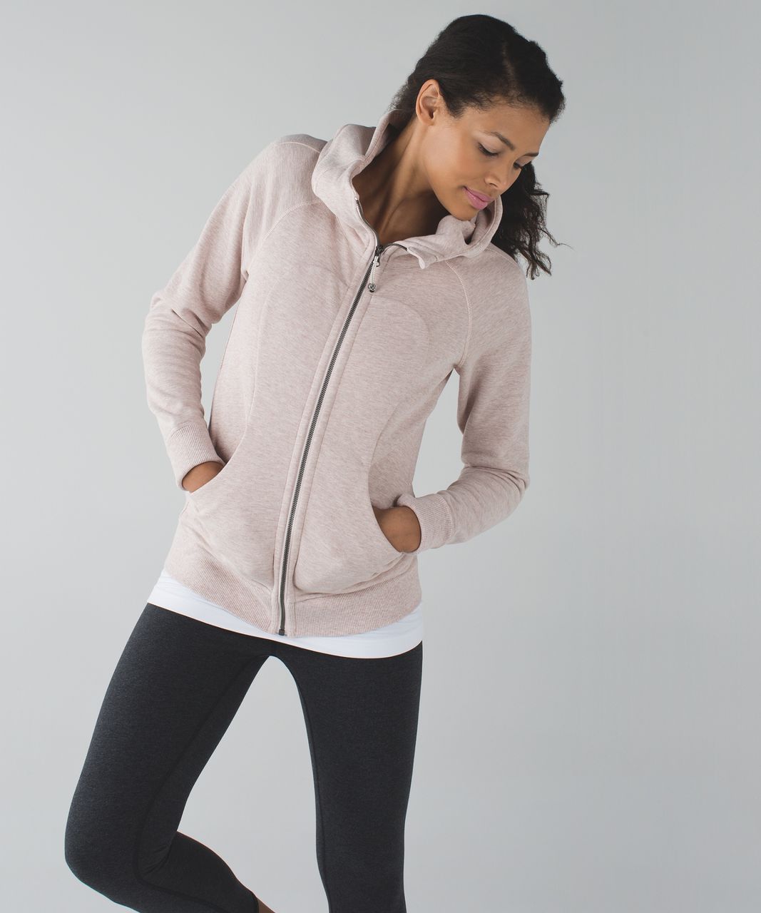 Keep or Return?: Scuba Half Zip in Heathered Pink Taupe (XS/S