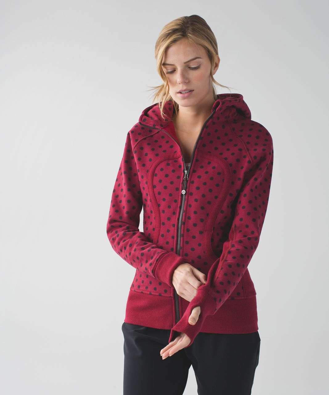 Lululemon Scuba Hoodie II - Ghost Dot Heathered Cranberry Bordeaux