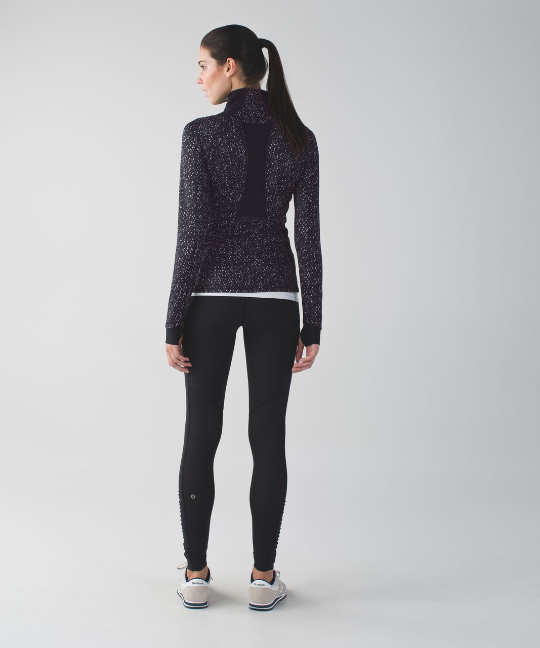 Lululemon Go The Distance 1/2 Zip - Butterfly Texture Mink Berry Black