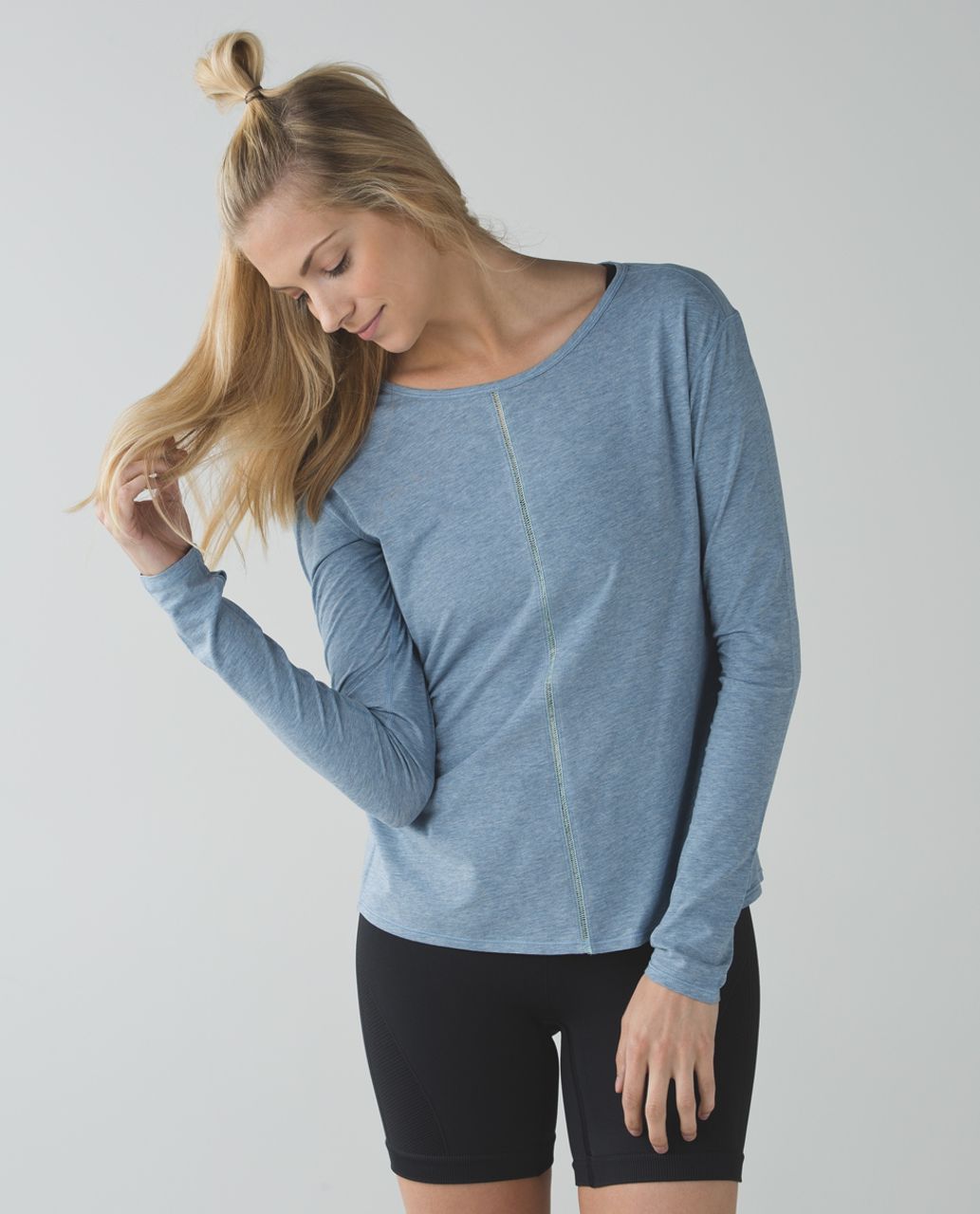 Lululemon Emerald Long Sleeve - Heathered Medium Grey - lulu fanatics