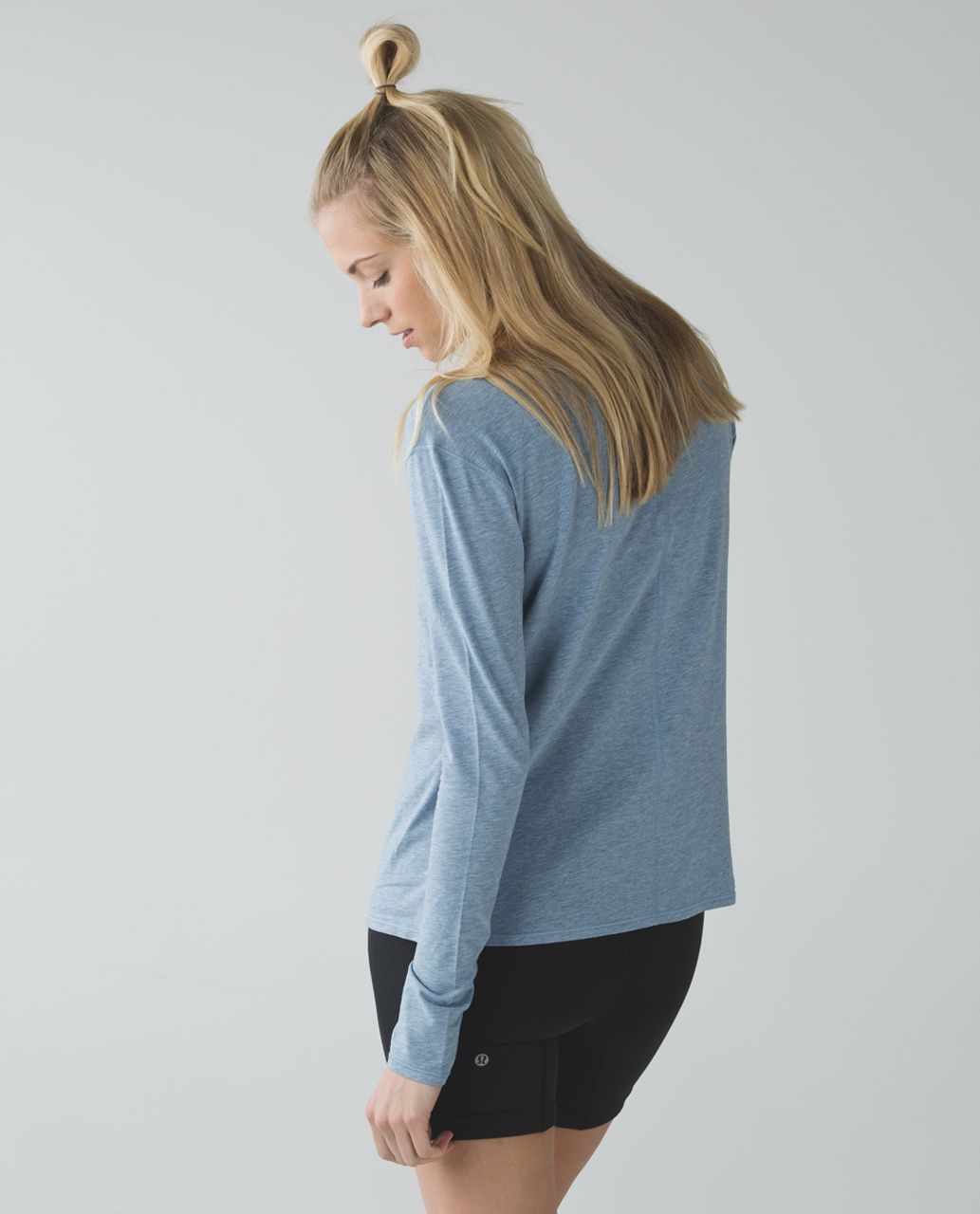 Lululemon Superb Long Sleeve Tee - Heathered Blue Denim