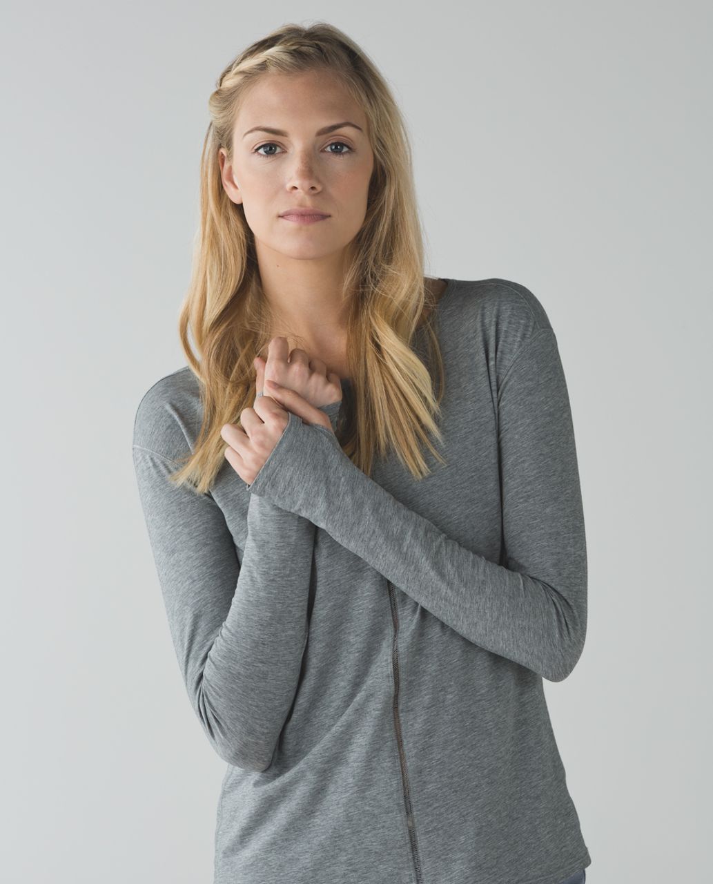 Lululemon Emerald Long Sleeve - Heathered Medium Grey - lulu fanatics