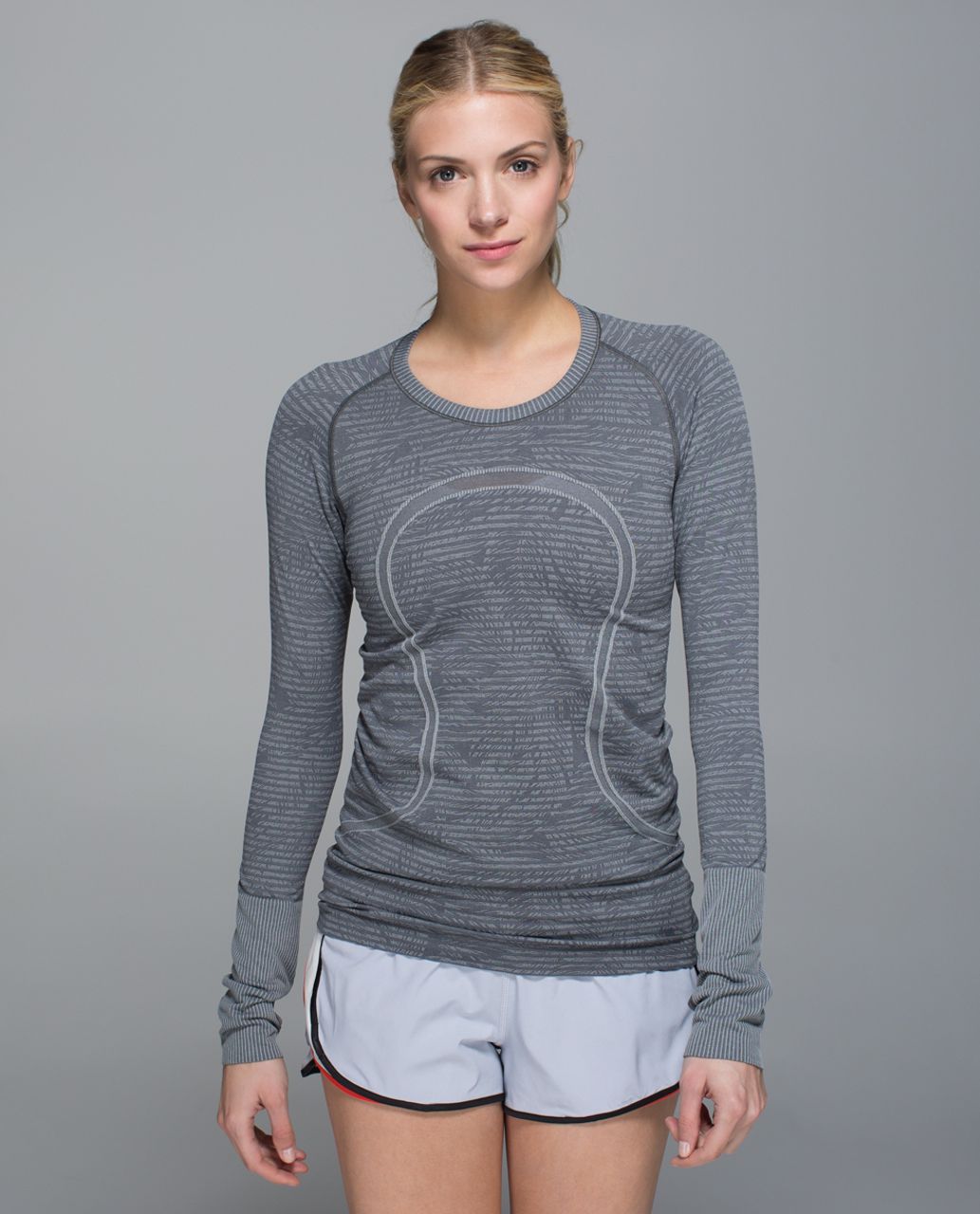 Lululemon Swiftly Tech Long Sleeve Crew - Heathered Black - lulu fanatics