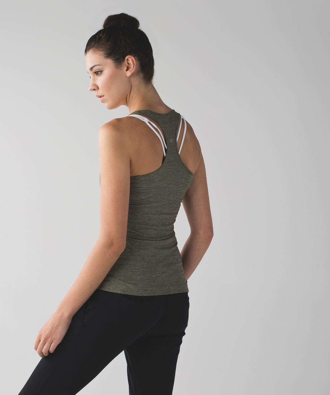 Lululemon Cool Racerback - Heathered Fatigue Green