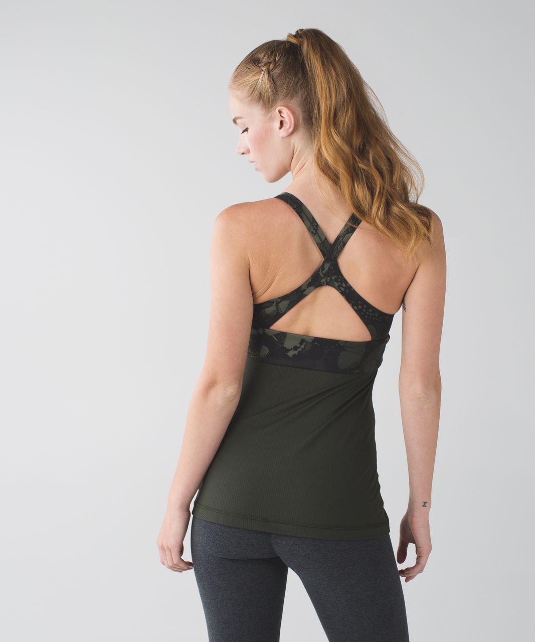 Lululemon Wrap It Up Tank - Biggie So Fly Butterfly Fatigue Green Black / Gator Green