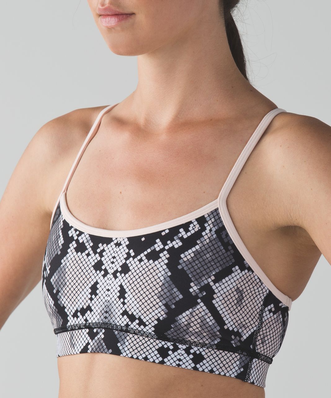 Lululemon Flow Y Bra IV - Ziggy Snake Butter Pink Black / Butter Pink