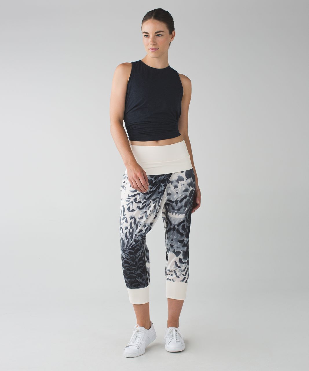 Lululemon Dance To Yoga Pant - Pretty Plume Angel Wing Black / Angel Wing -  lulu fanatics