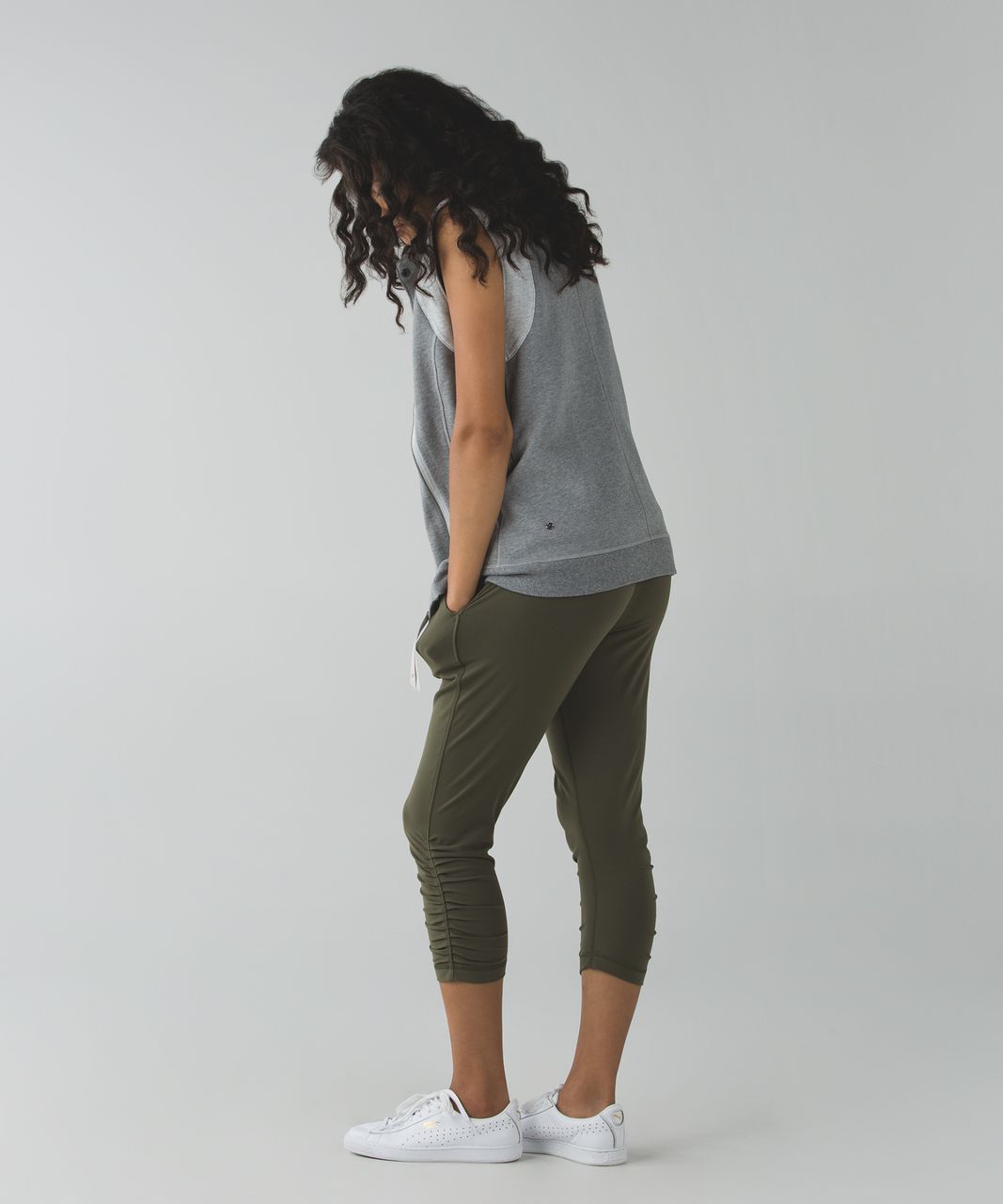 Lululemon Wunder Under Crop III Ziggy Snake Fatigue Green Gator