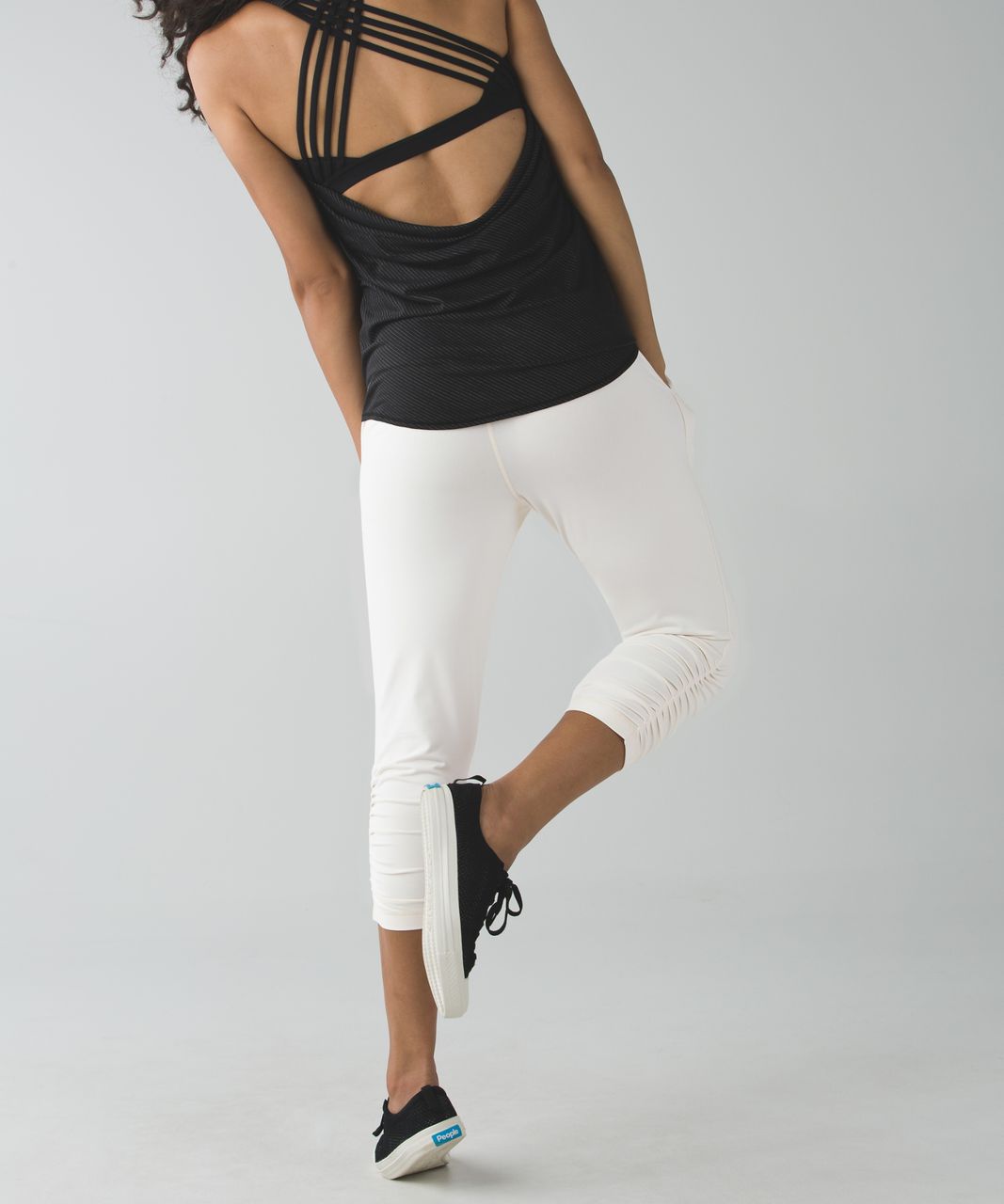 Lululemon Sunset Salutation Crop - Angel Wing / Ziggy Snake Butter Pink Black