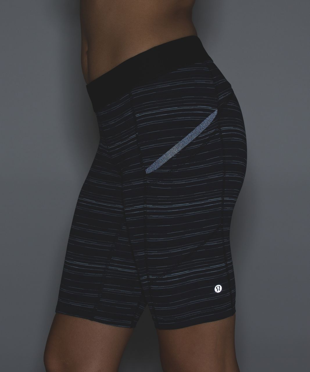 Lululemon What The Sport Short (Long) - Cyber Stripe Naval Blue Black