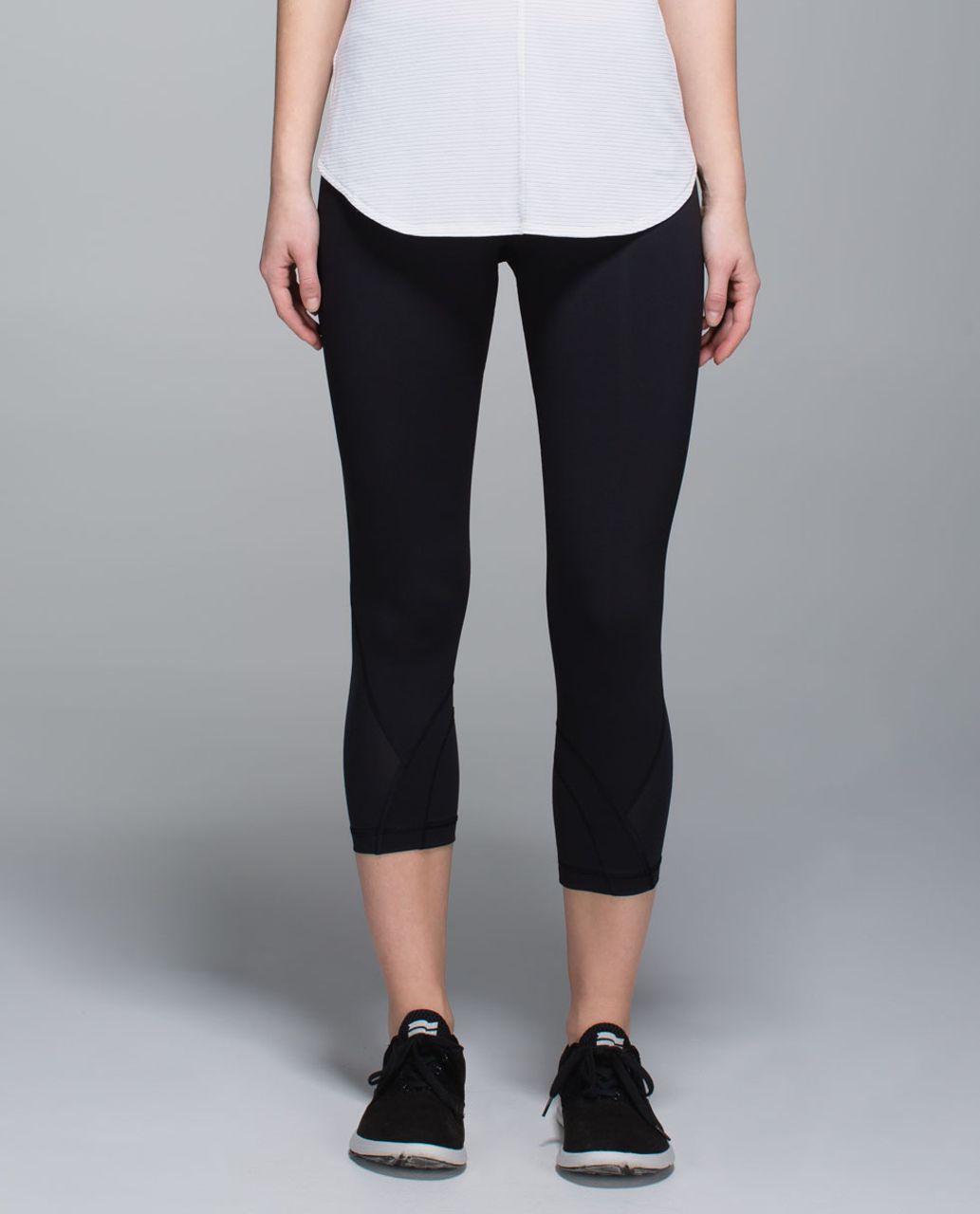 Lululemon Run:  Inspire Crop II *Block-It Pocket - Black / Black